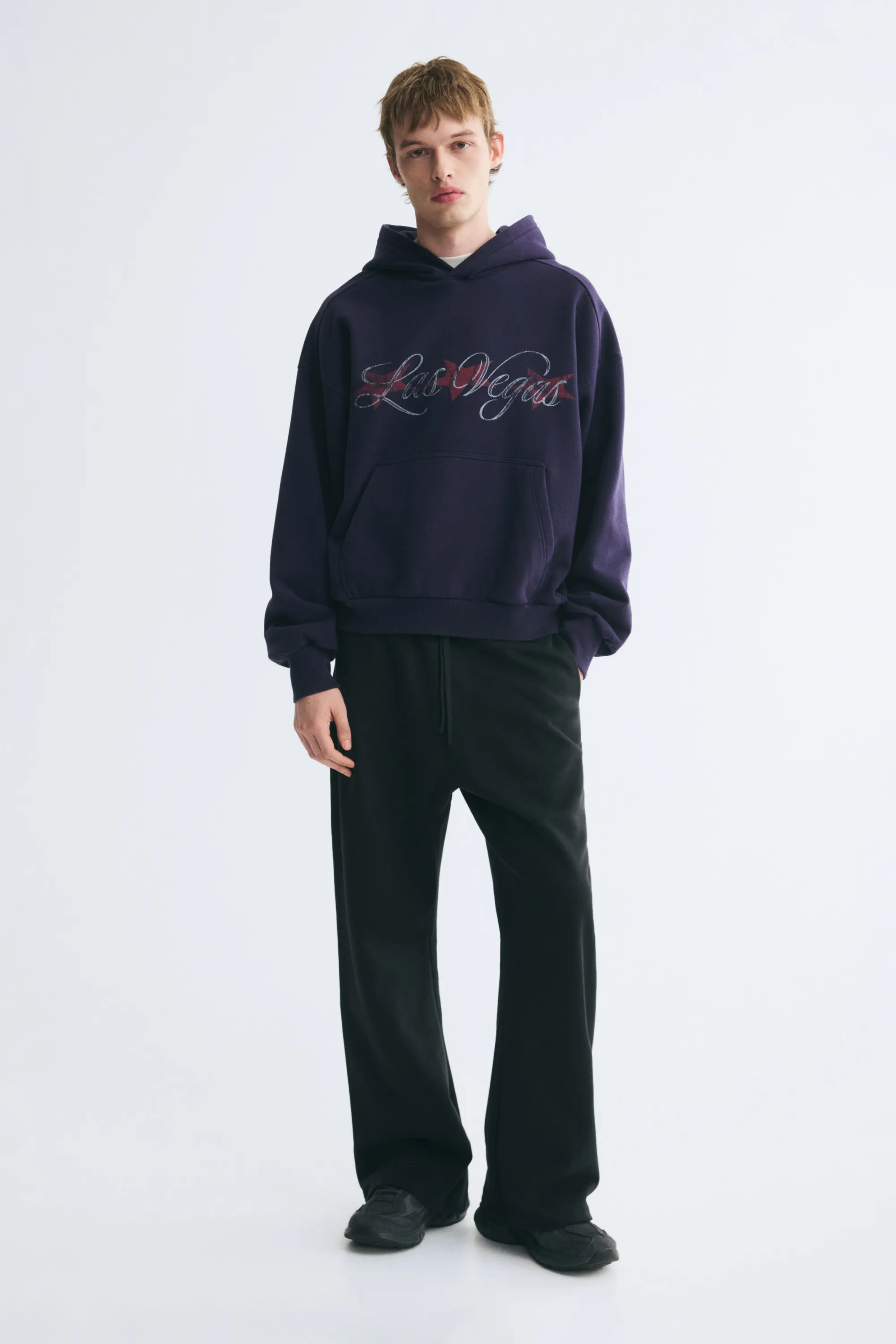 Hoodie imprimé Oversized Fit - Bleu foncé/Las Vegas