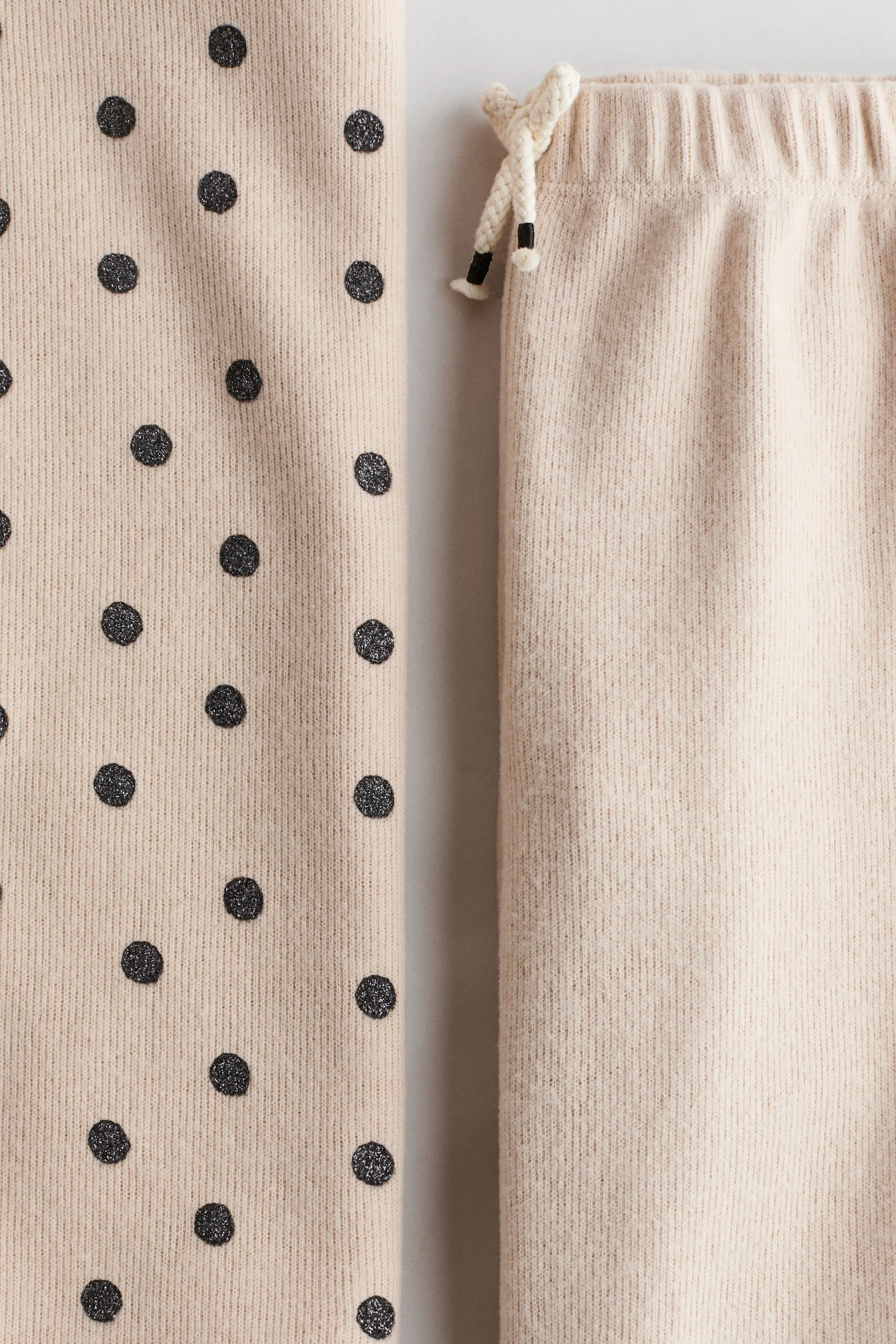 Ensemble 2 pièces top et pantalon jogger - Beige clair/pois
