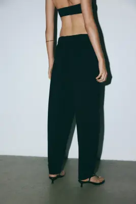 Pantalon barrel en jersey - Noir — photo 3