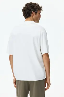 Polo Relaxed Fit - Crème — photo 3
