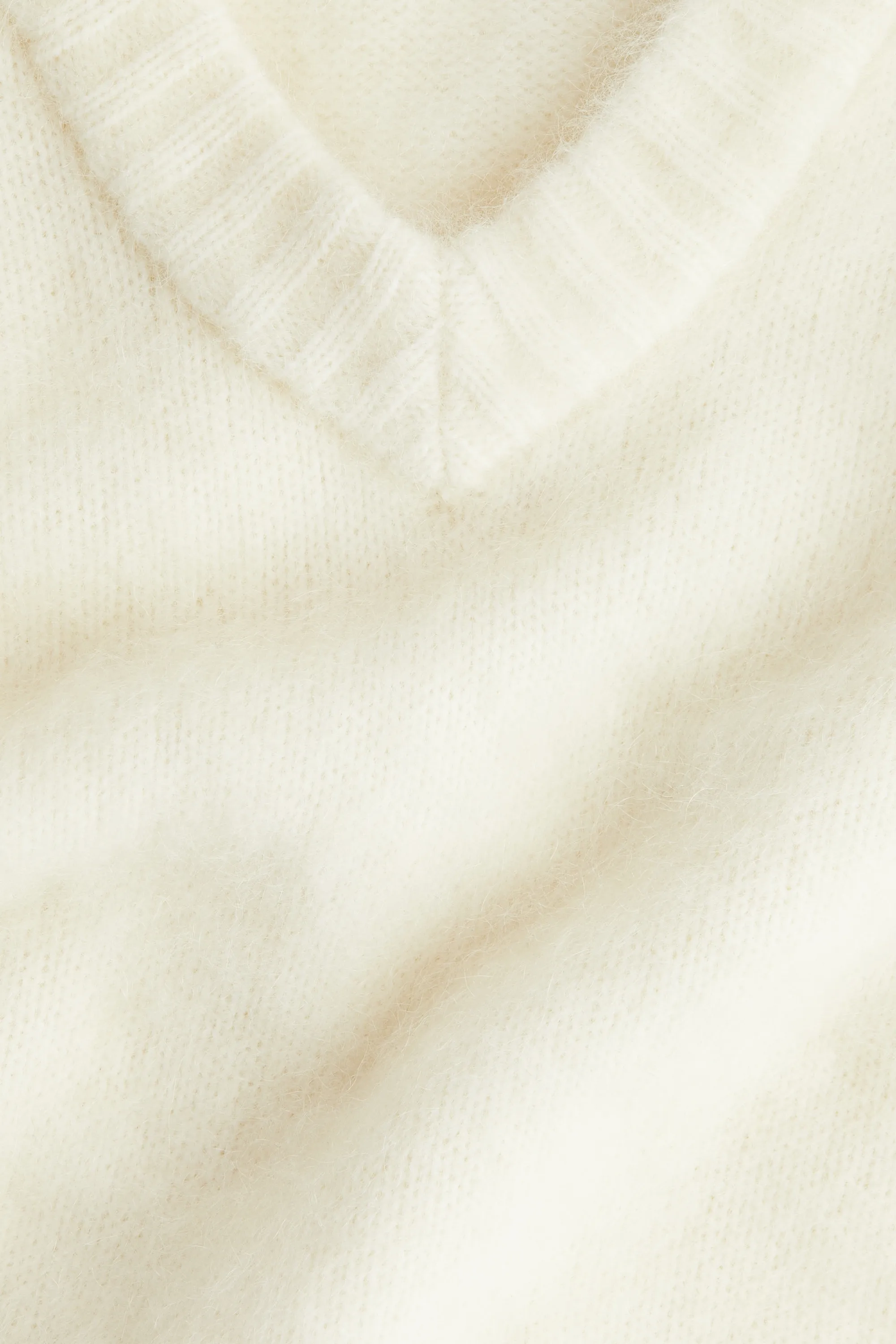Pull sans manches en mohair mélangé - Crème
