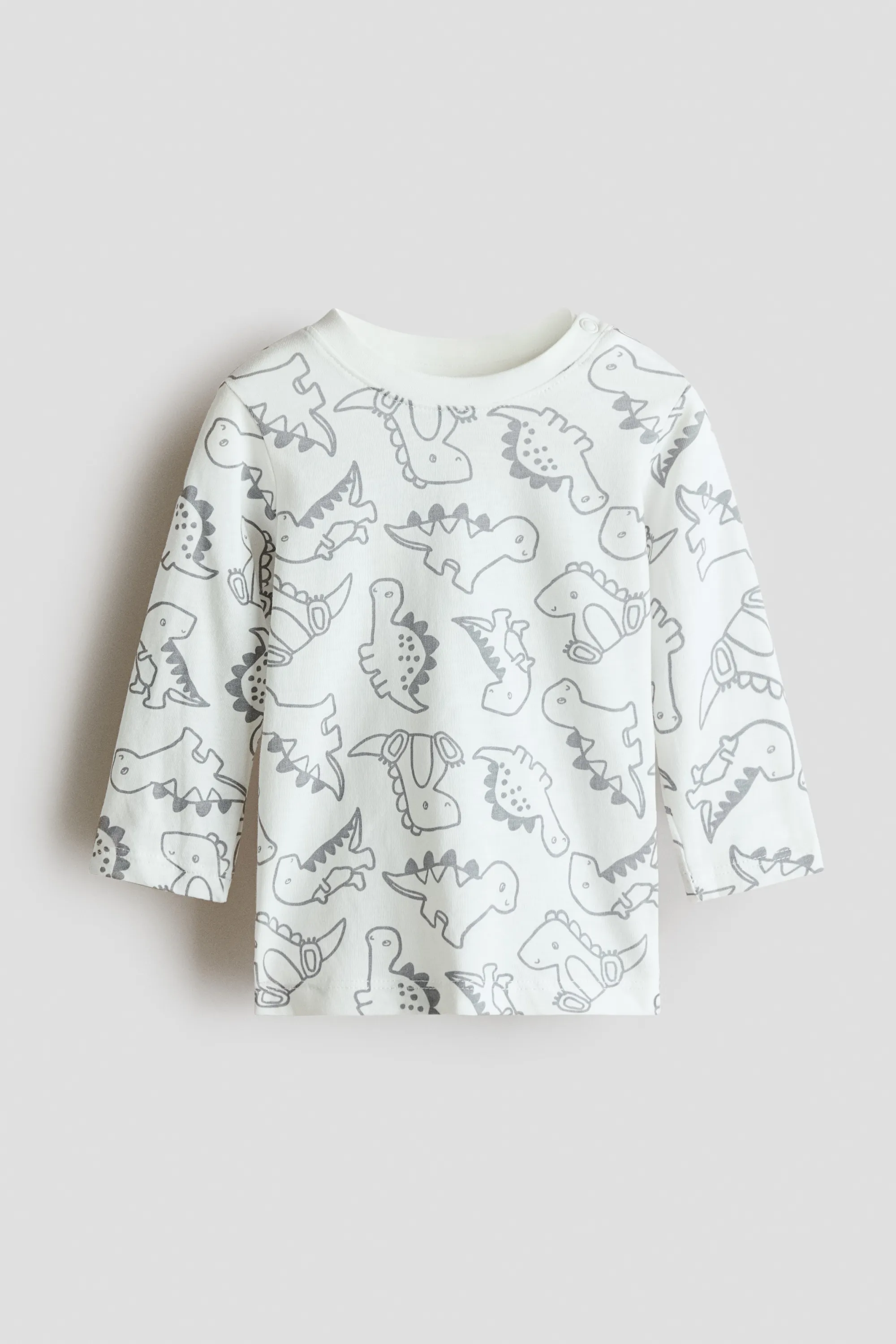Ensemble 2 pièces salopette et T-shirt - Gris foncé/dinosaures