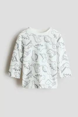 Ensemble 2 pièces salopette et T-shirt - Gris foncé/dinosaures — photo 1