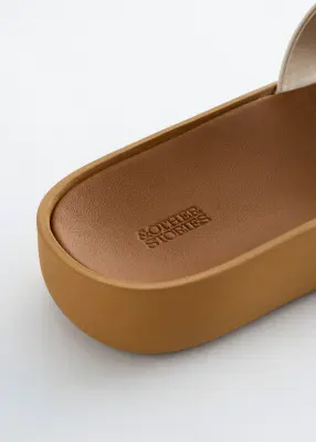 Slip-On Leather Sandals - Écru/Beige — photo 3