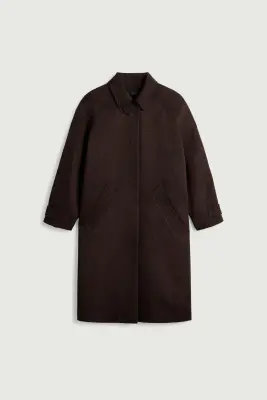 MANTEAU LEANDRE MARRON/NOIR — photo 5