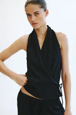 Top portefeuille texturé - Noir — photo 2
