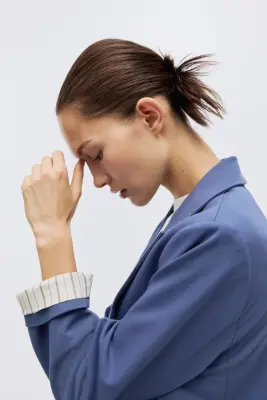 Blazer sans fermeture - Bleu pigeon — photo 4