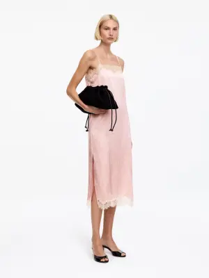 Robe nuisette bordée de dentelle - Rose — photo 1