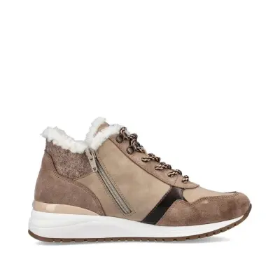 Baskets Remonte R3772-60 Beige - Lacets Zip Grande Pointure Femme — photo 4