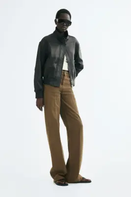 Veste oversize en cuir - Noir — photo 2