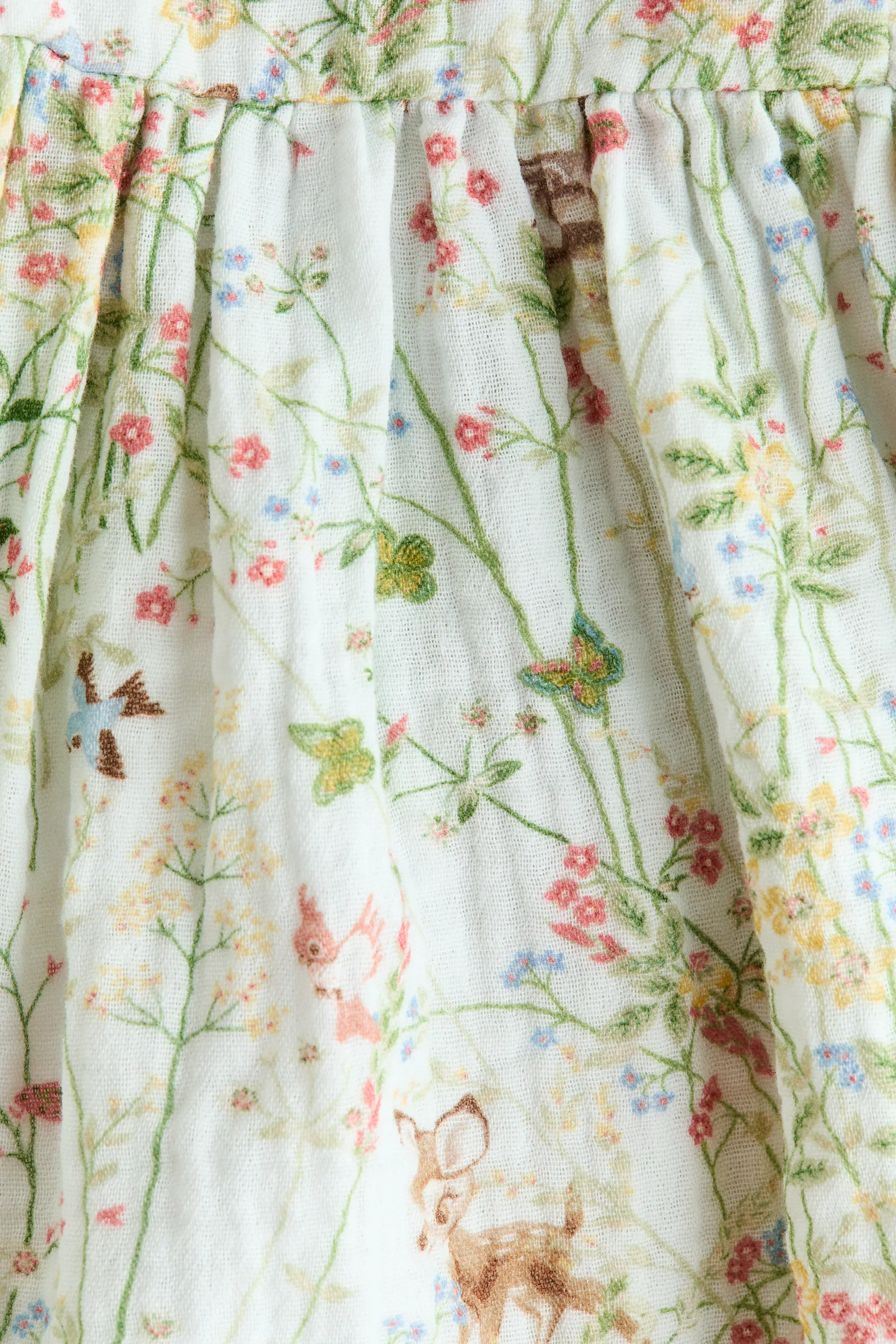 Robe en mousseline de coton - Turquoise clair/Bambi