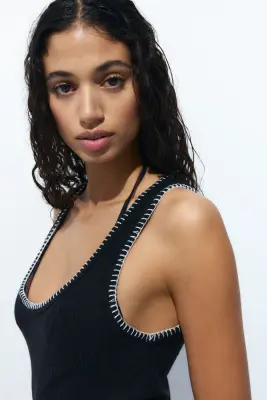 Rib-knit dress - Noir — photo 2