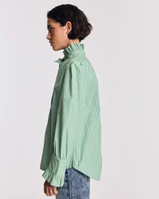 Blouse Source rayures vertes et écrues — photo 5
