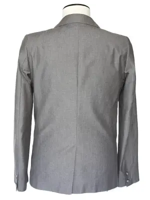 Veste blazer classique en coton gris Prix boutique 360€ Taille S — photo 4