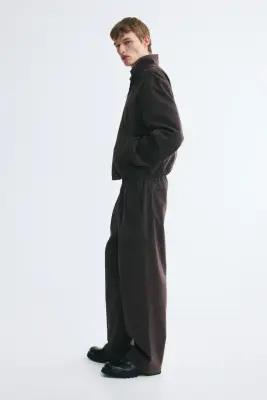 Pantalon plissé Loose Fit - Marron foncé — photo 3