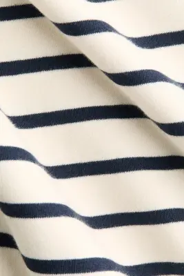 Robe moulante en coton - Crème/rayé — photo 3