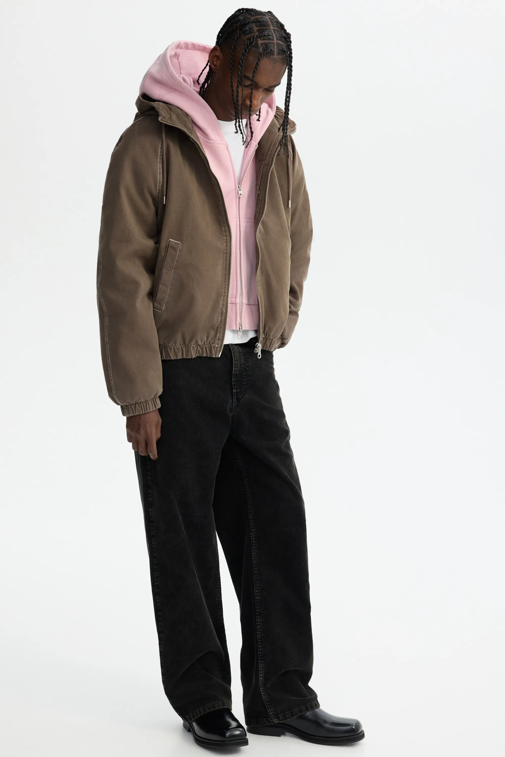 Veste matelassée en toile - Taupe foncé