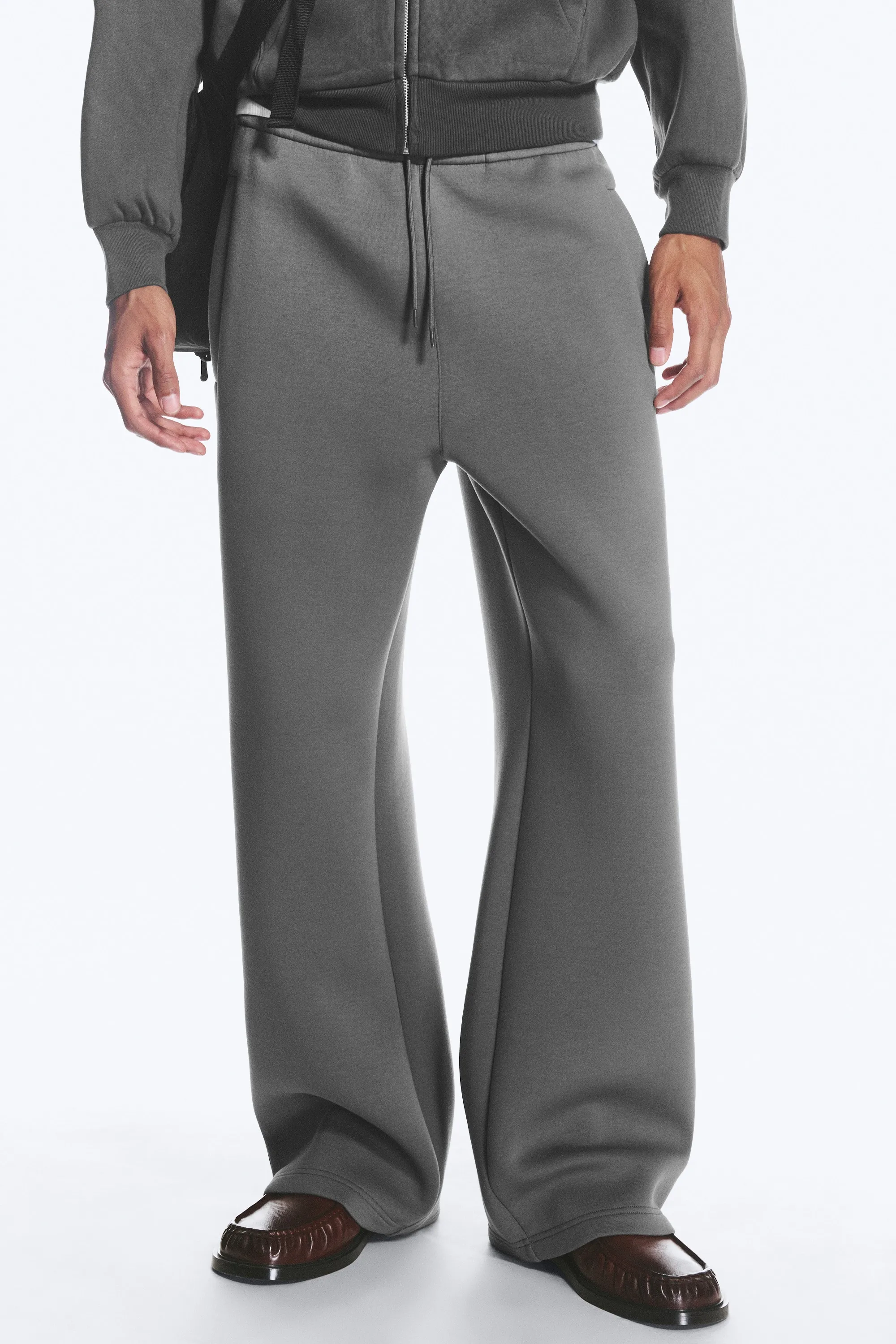 Pantalon en textile façon néoprène Loose Fit - Gris foncé