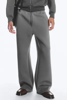Pantalon en textile façon néoprène Loose Fit - Gris foncé — photo 1