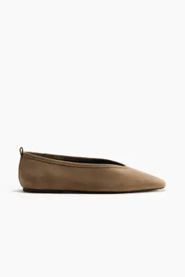 Ballerines en cuir - Beige — photo 1