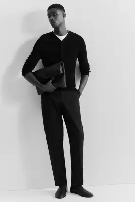 TOP HENLEY EN MAILLE CÔTELÉE DE MÉRINOS ET LYOCELL - NOIR — photo 5