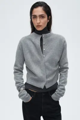 Gilet en laine mélangée - Gris clair chiné — photo 1