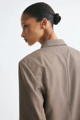 Blazer à fermeture croisée - Taupe — photo 3