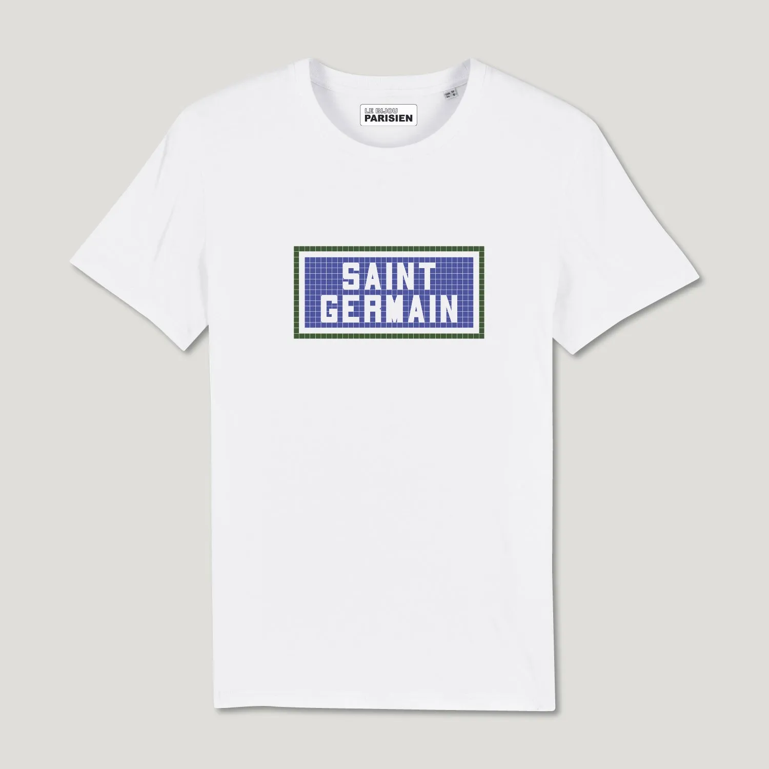T-SHIRT COTON BIO IMPRIMÉ  – SAINT GERMAIN - BLANC