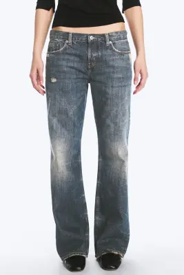 Jean bootcut ample taille basse Aura - Marina Blue - Bleu foncé — photo 2
