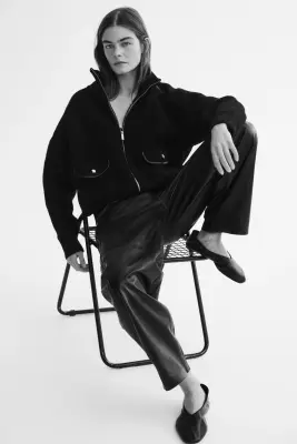 Gilet oversize zippé - Noir — photo 1
