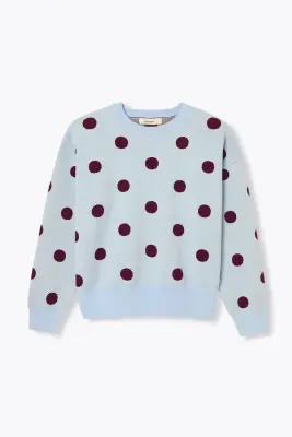 Pull à pois en maille compacte