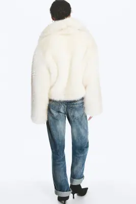 Veste zippée en fausse fourrure - Blanc cassé — photo 4