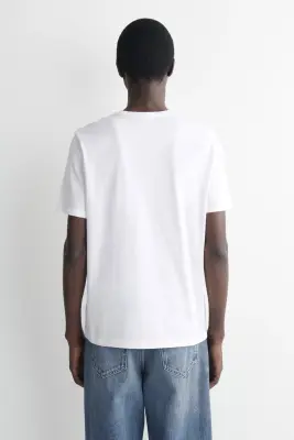 T-SHIRT À COL ROND EN COTON - BLANC — photo 4