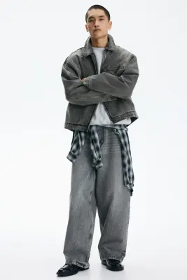Veste en denim - Gris — photo 1