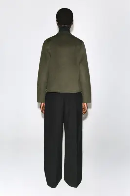 VESTE OFFICIER EN LAINE DOUBLE FACE - KAKI — photo 4
