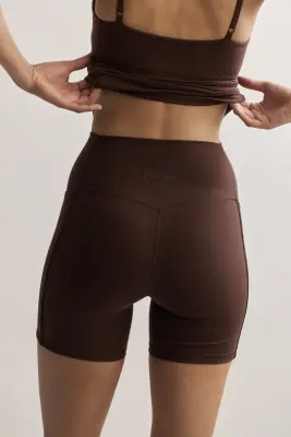 Short cycliste avec poche SoftMove™ - Marron chaud — photo 3