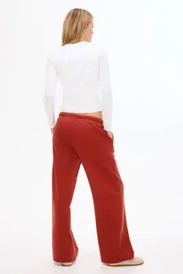 Pantalon jogger ample - Rouge rouille — photo 3