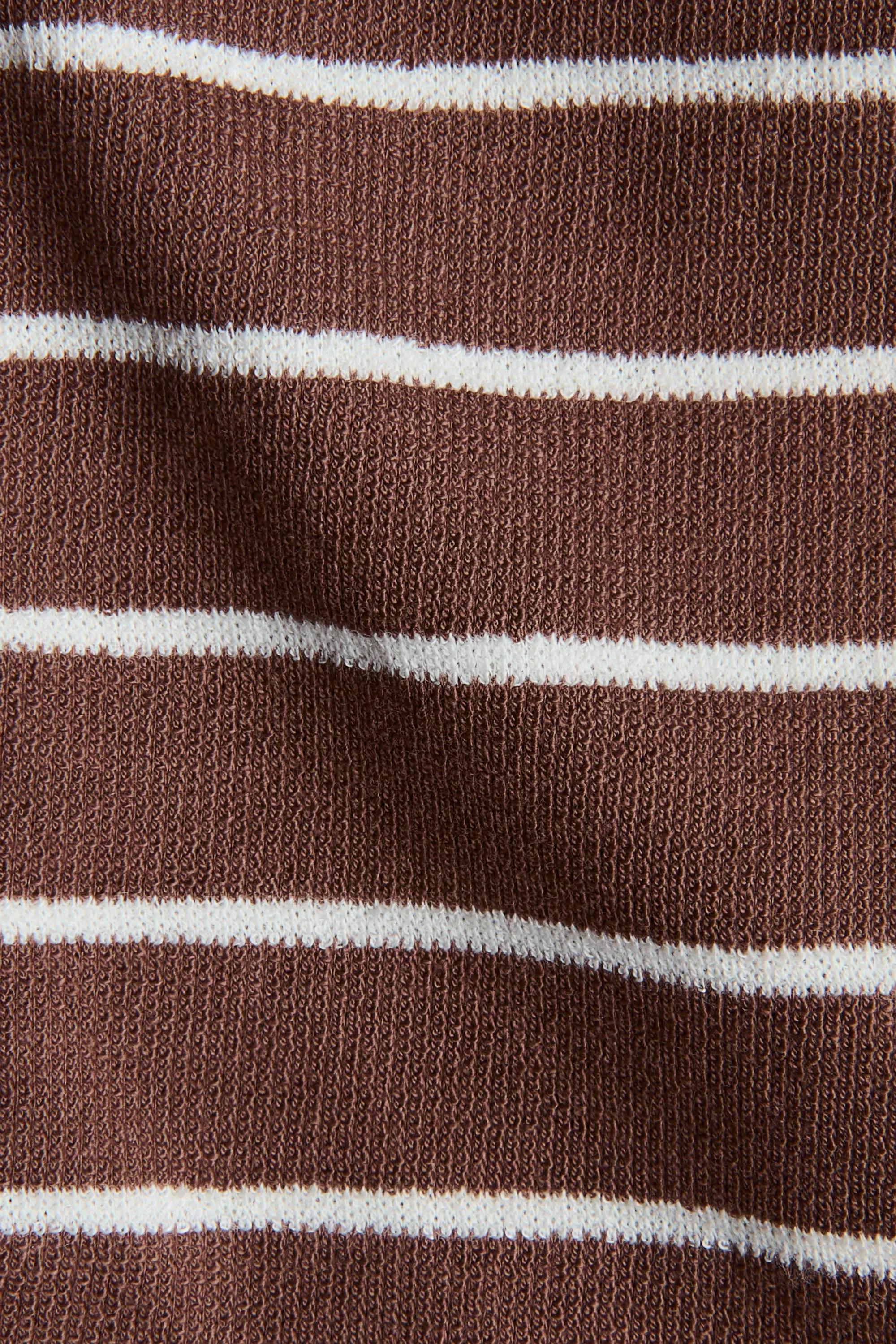 Barboteuse en jersey texturé - Marron/rayures blanches