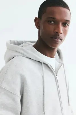 Veste à capuche zippée Oversized Fit - Gris chiné — photo 1