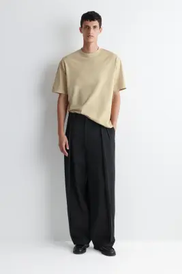 T-SHIRT DÉCONTRACTÉ EN COTON LÉGER - BEIGE — photo 2