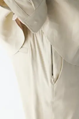 Pantalon Easy-care Loose Fit en lin mélangé - Beige clair — photo 2