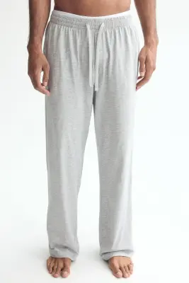 Pantalon Relaxed Fit en jersey - Gris clair chiné — photo 1