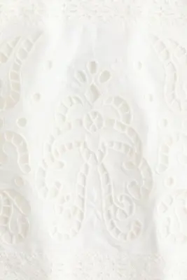 Top à bretelles fines avec broderie anglaise - Blanc — photo 5