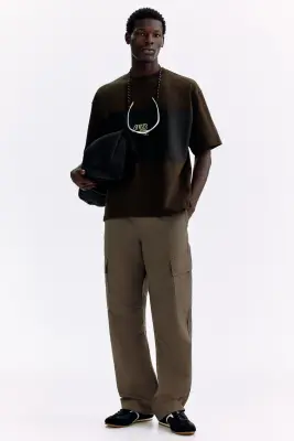 T-shirt imprimé Oversized Fit - Marron foncé/Runners Club — photo 1