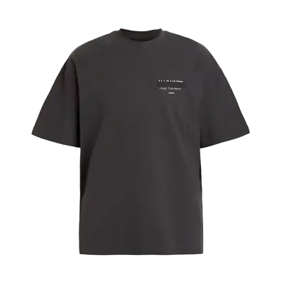 ALLSAINTS Redact Oversized Embroidered Logo T-Shirt Washed Black — photo 1