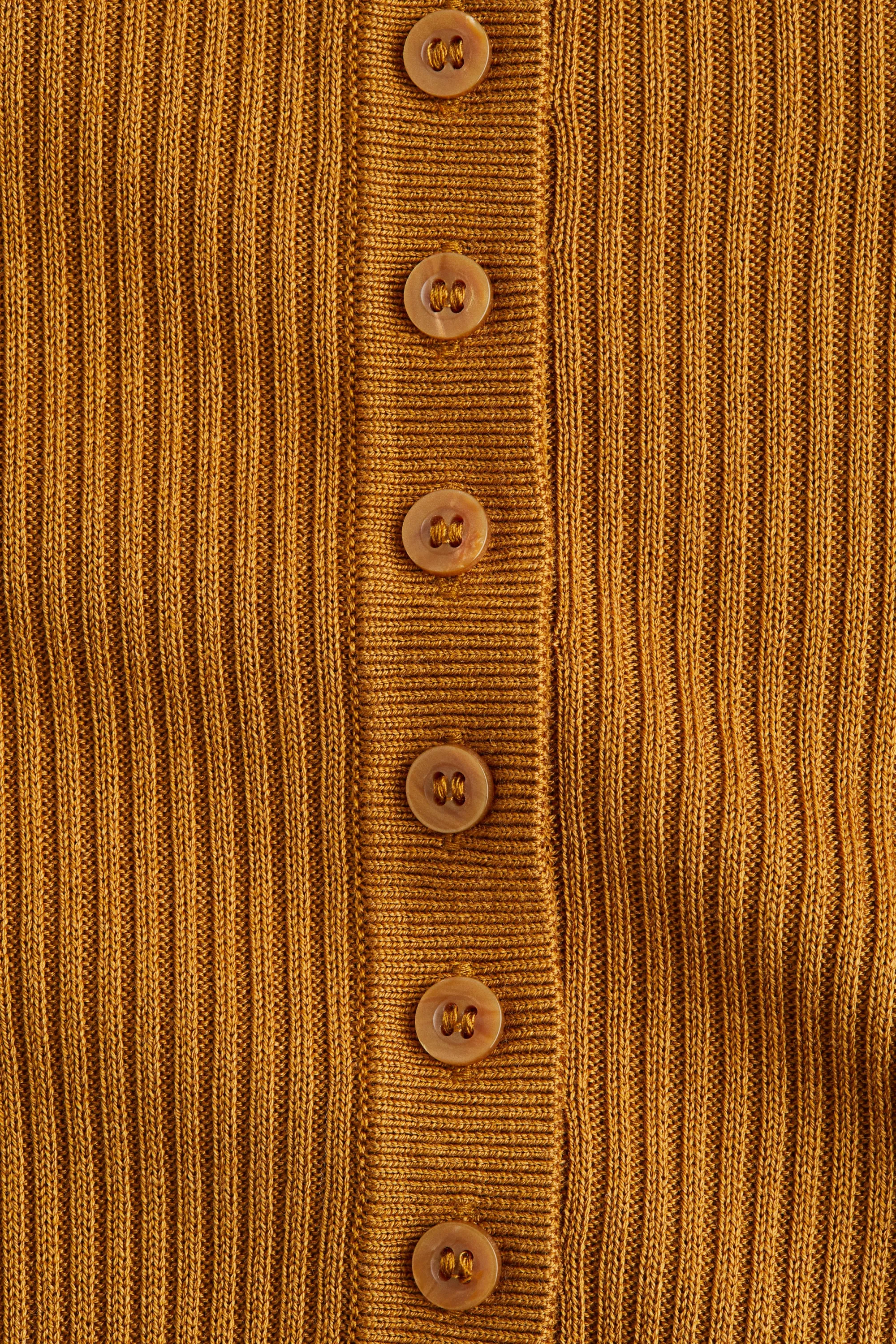 Top en maille côtelée - Marron clair