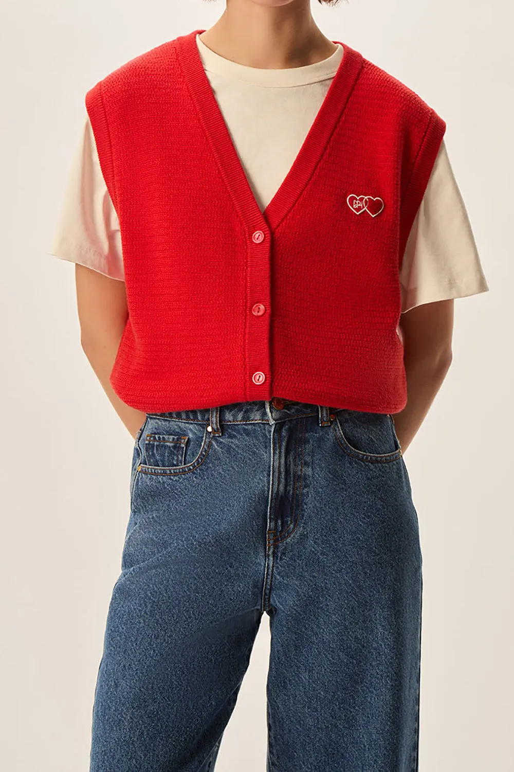 Gilet sans manches Ceylan Rouge