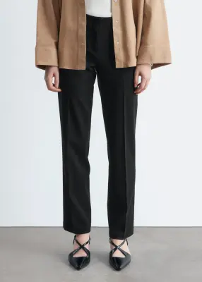 Pantalon habillé à plis marqués - Noir — photo 2