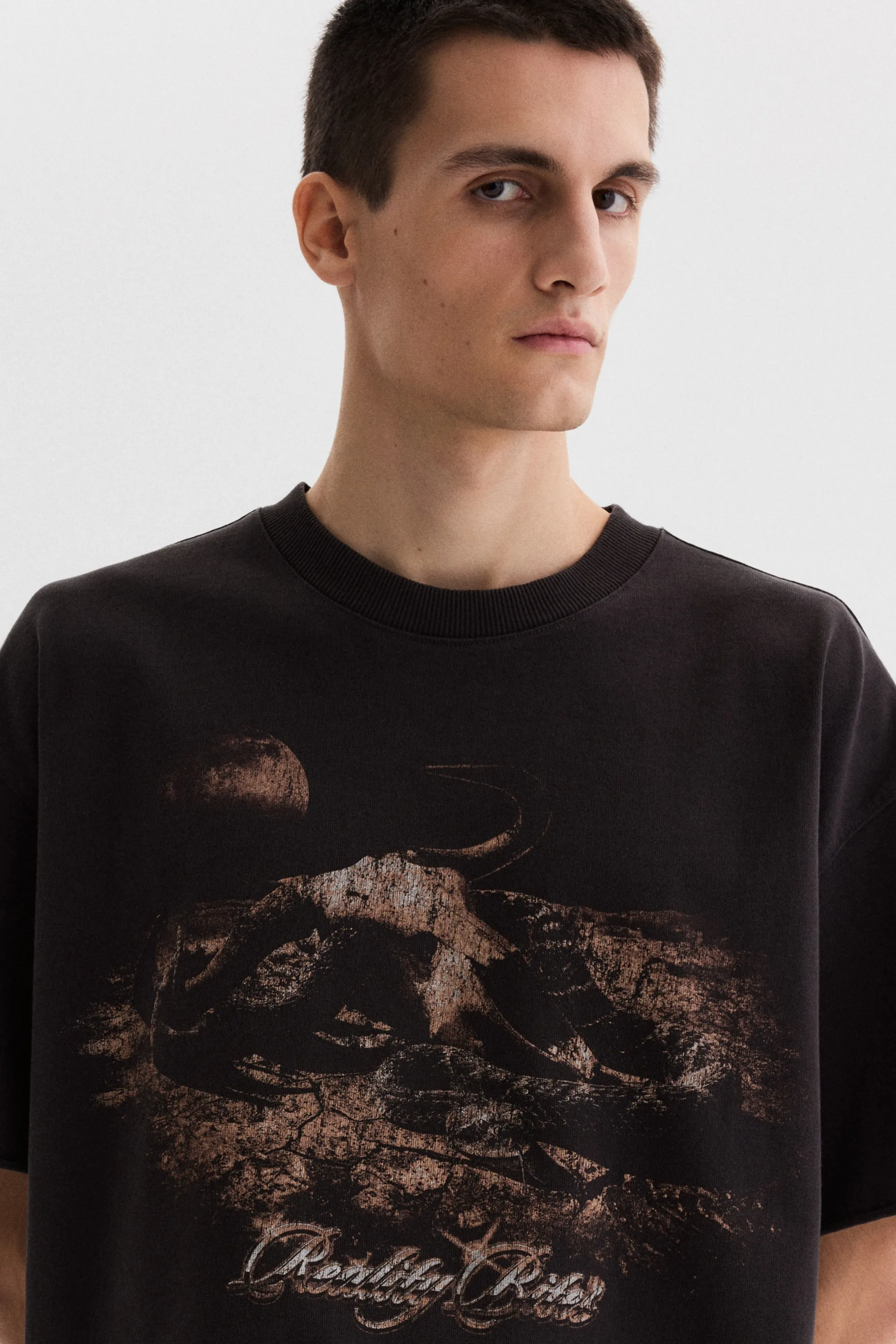 T-shirt boxy Oversized Fit - Marron foncé/Reality Bites