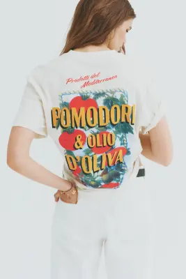 T-shirt oversize imprimé - Crème/Pomodori — photo 2